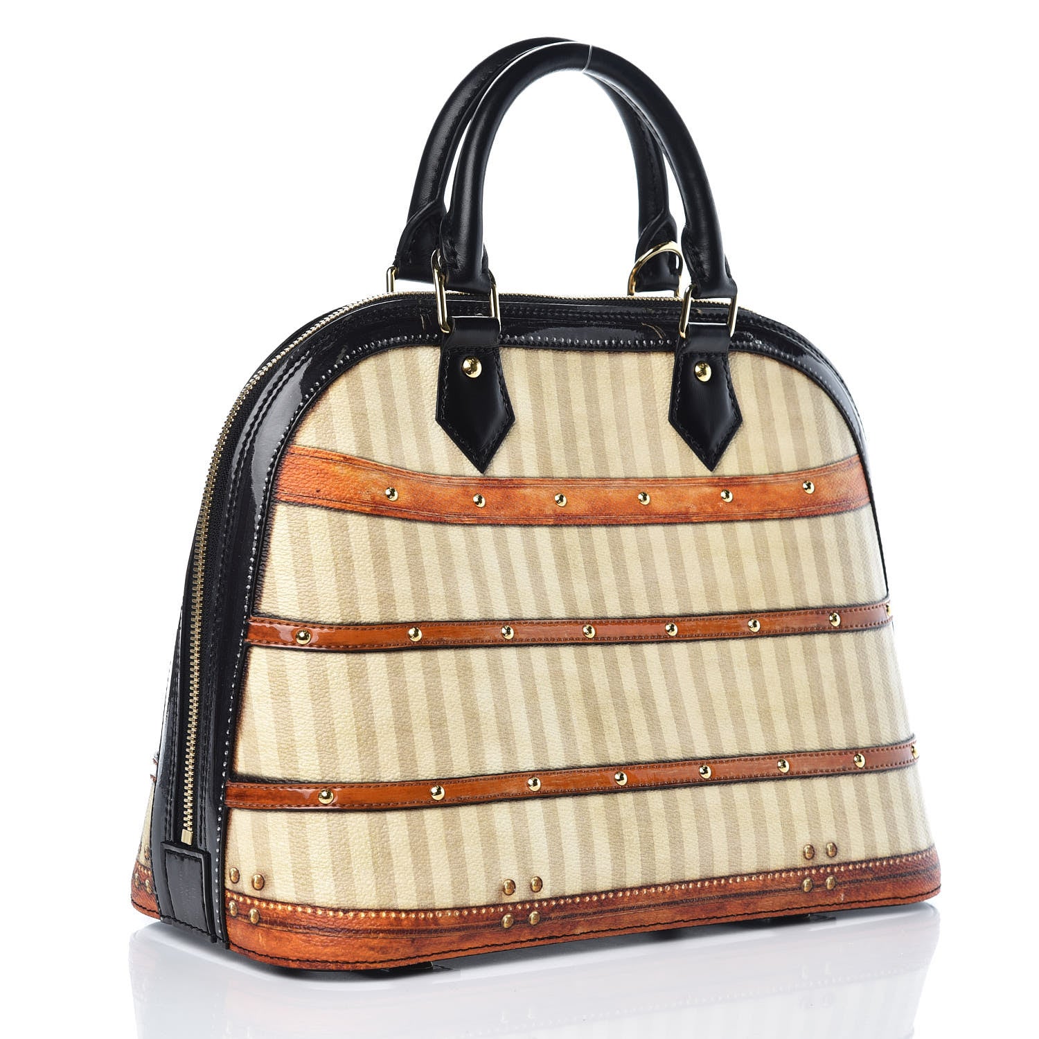 Louis Vuitton Transformed Canvas Patent Time Trunk Alma PM Beige 3 of 9
