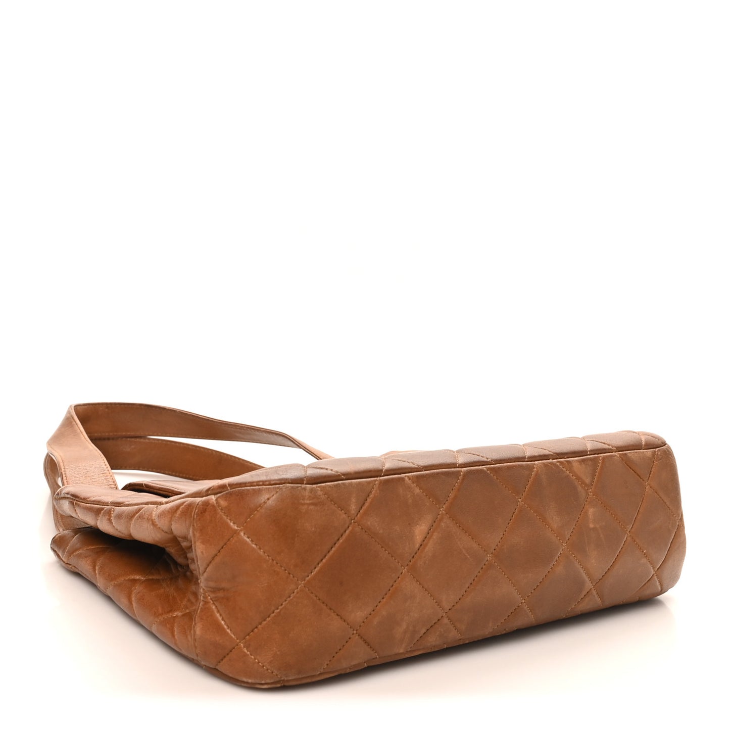 Lambskin Quilted Shoulder Bag Brown