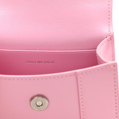 Balenciaga Shiny Box Calfskin Tonal B Hourglass Top Handle Bag Mini with Chain Candy Pink 5 of 8