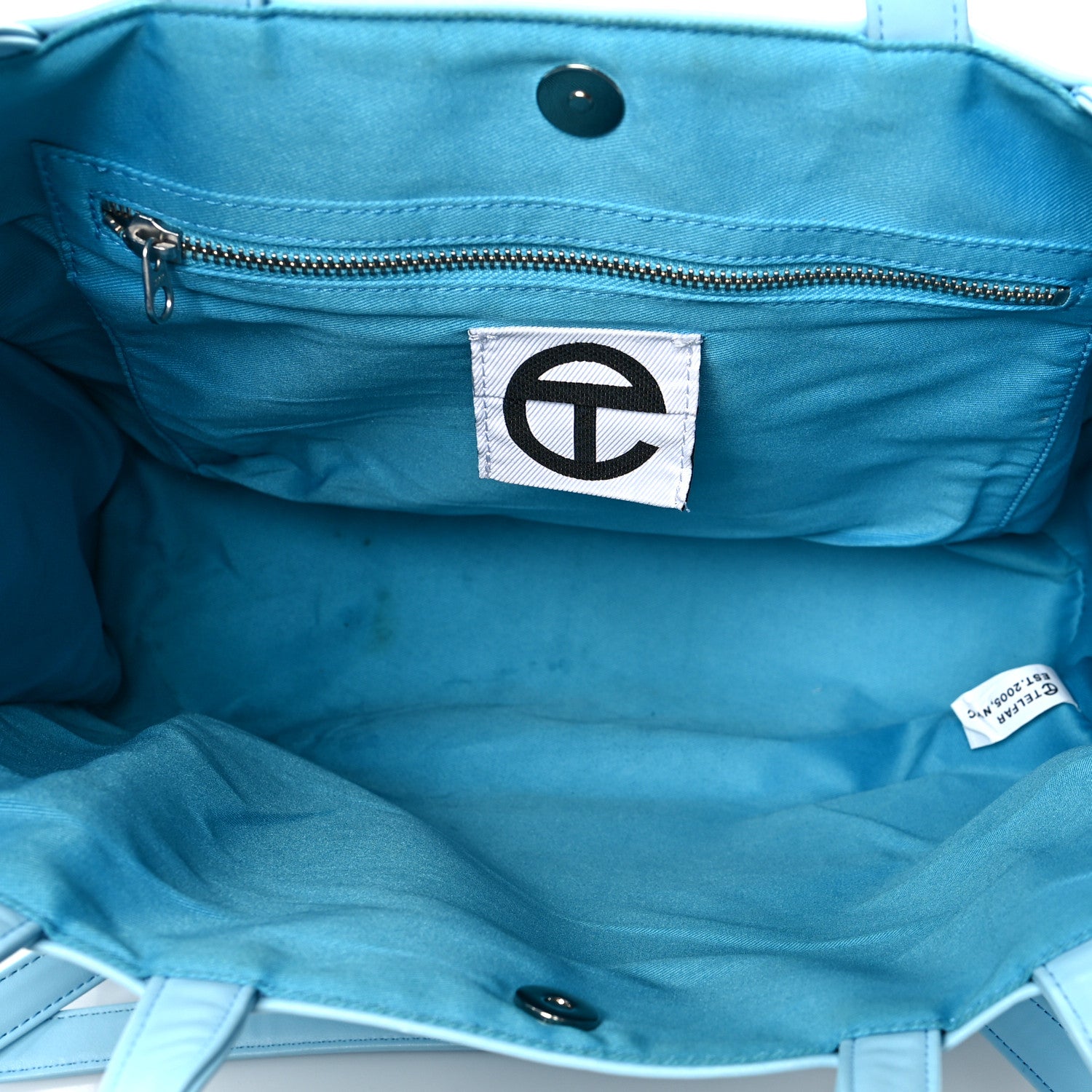 Telfar Vegan Leather Medium Shopping Bag Pool Blue 5 of 16