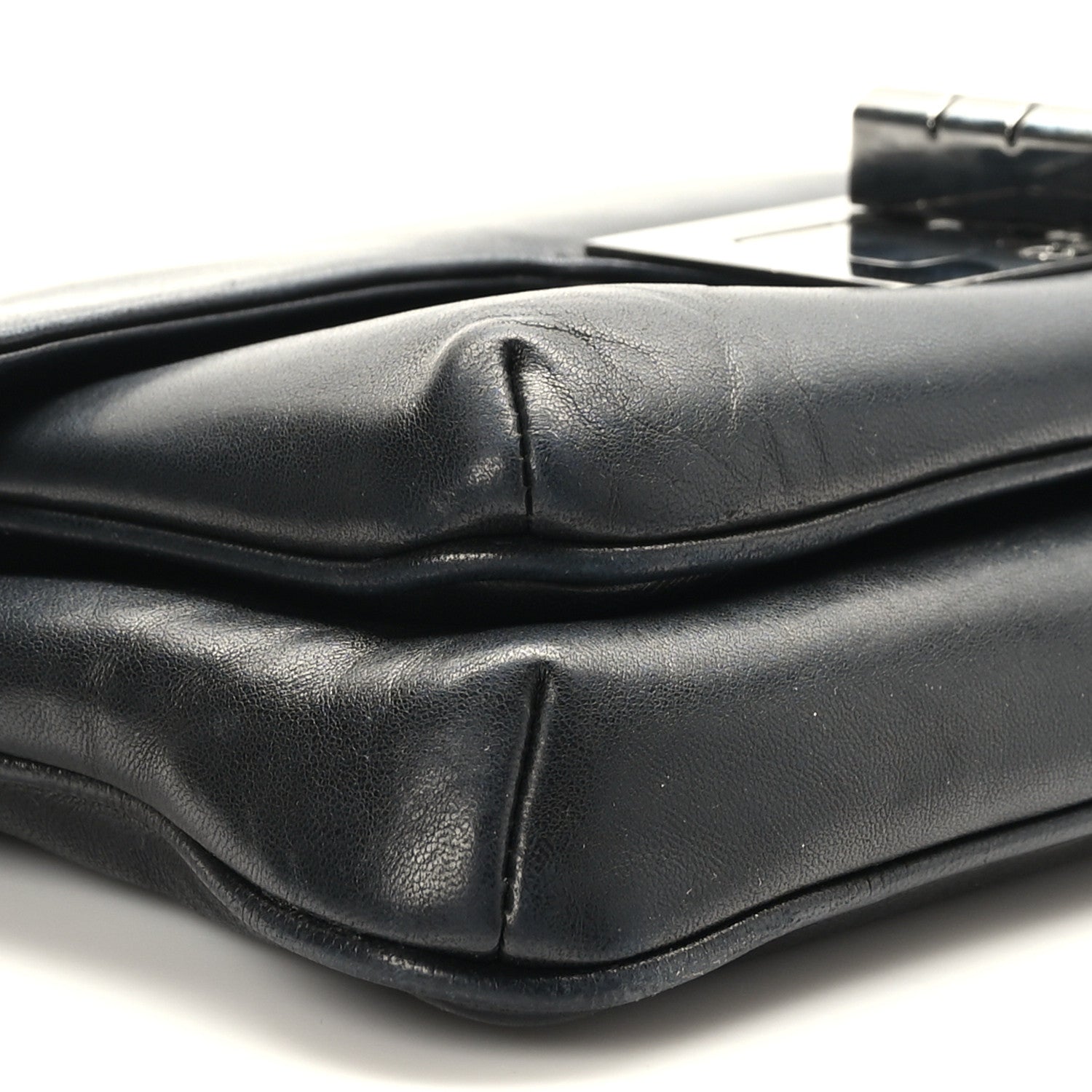 Chanel Lambskin Mademoiselle Lock Flap Pochette Black 9 of 10