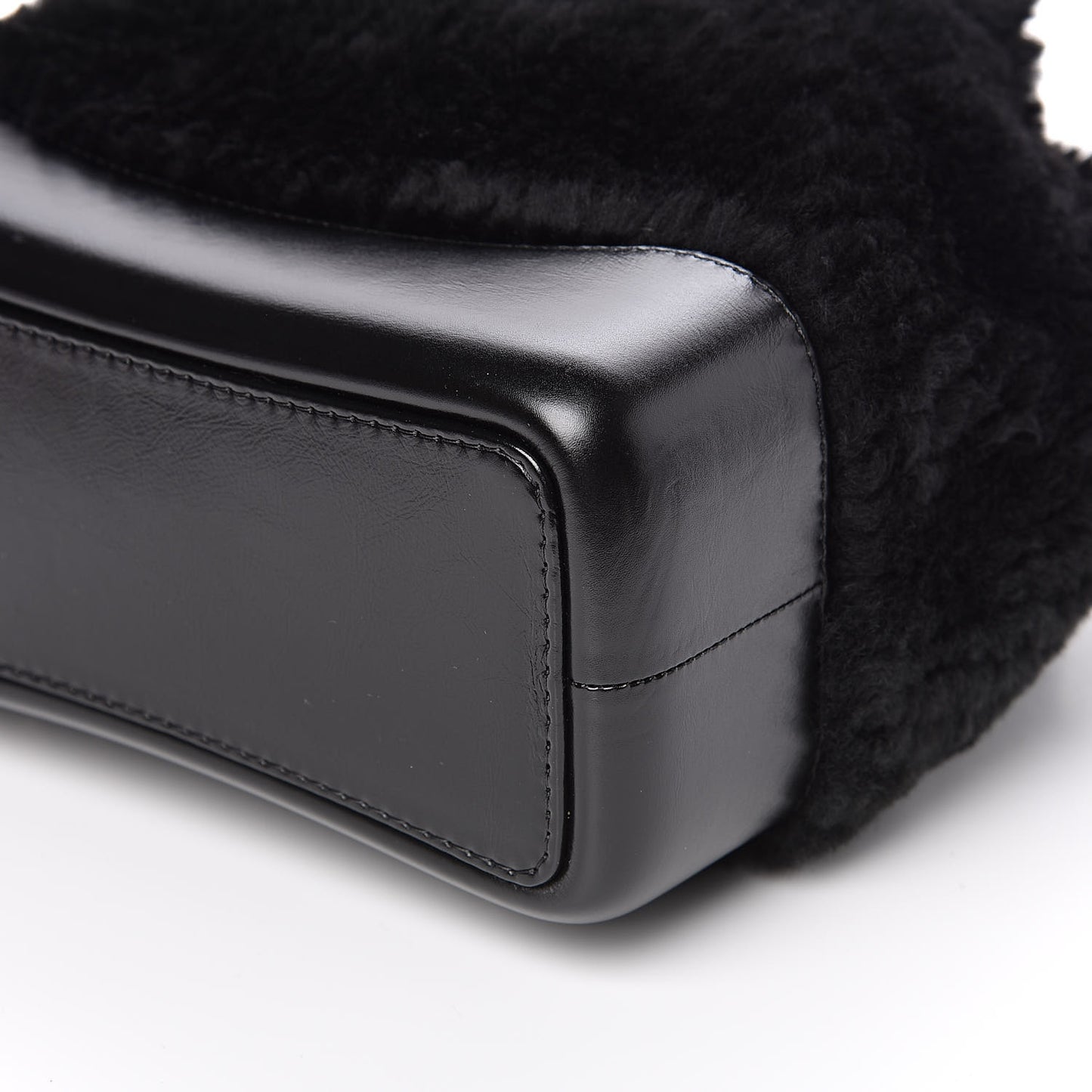 Shearling Small Gabrielle Backpack Black
