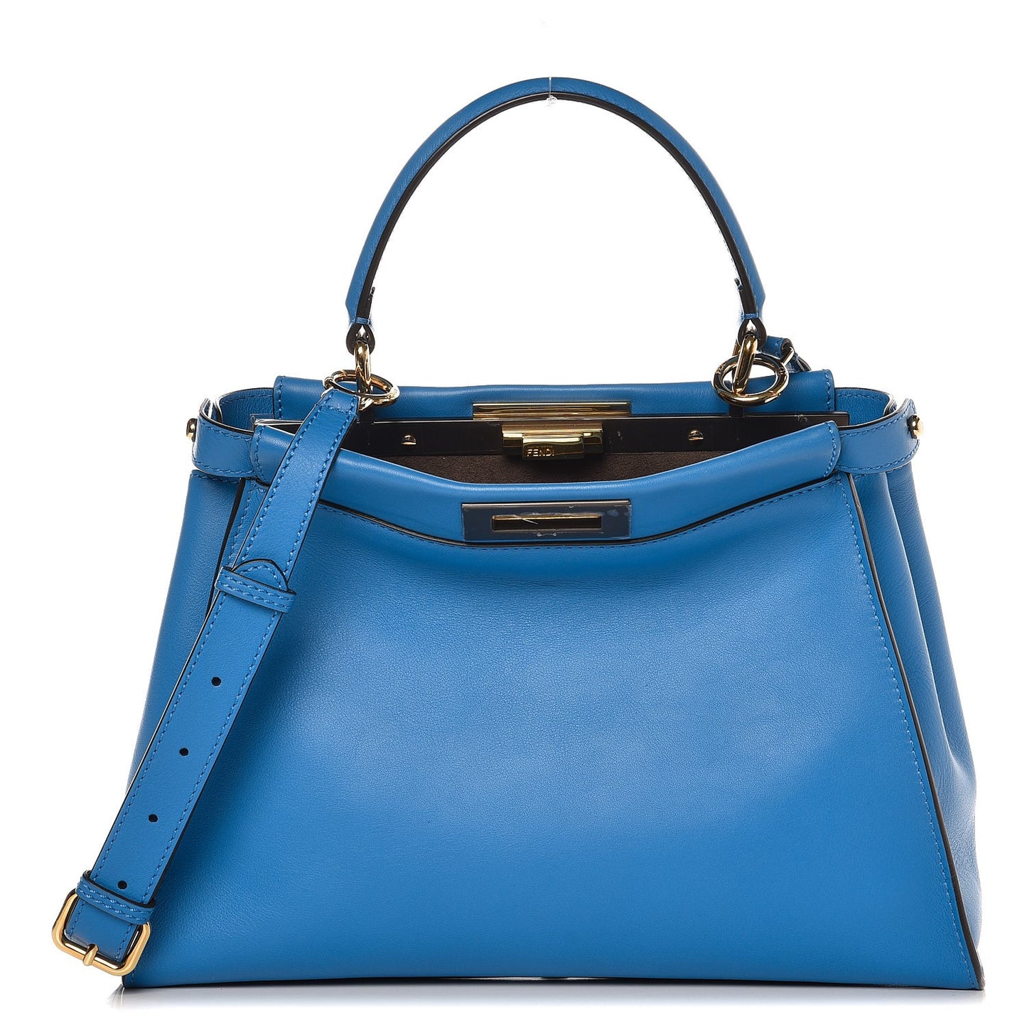 Vitello Seta Medium Peekaboo Iconic Satchel Blue Royal