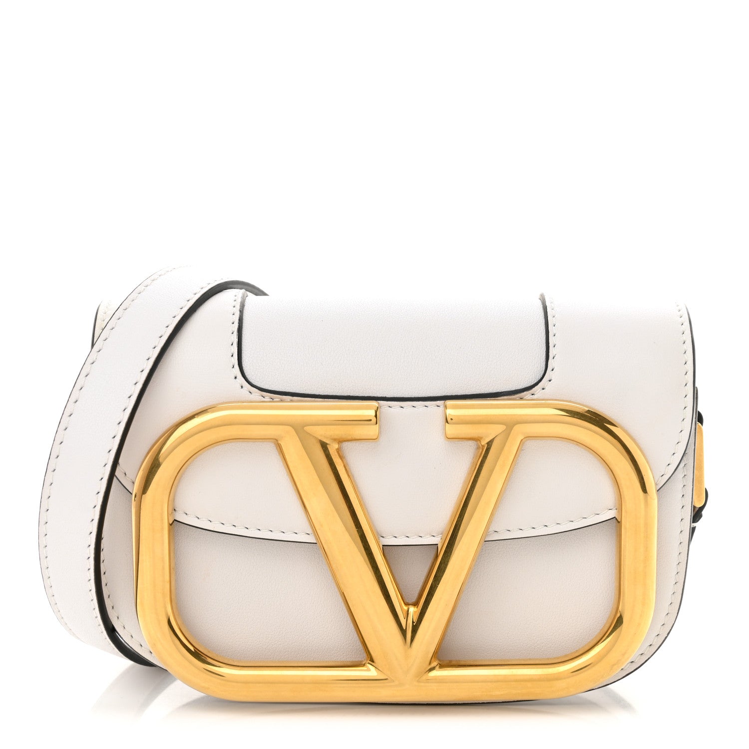 Valentino Garavani Calfskin Small Supervee Crossbody Bag Optic White 1 of 9