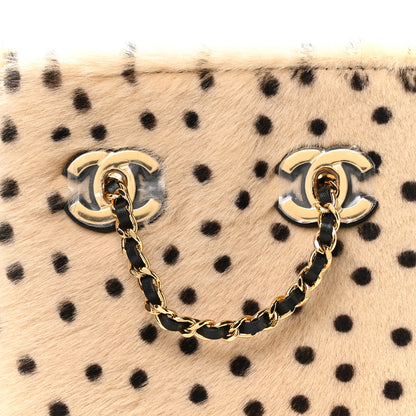 Chanel Pony Hair Cheetah Printed CC Chain Bucket Bag Light Beige Black 7 of 10