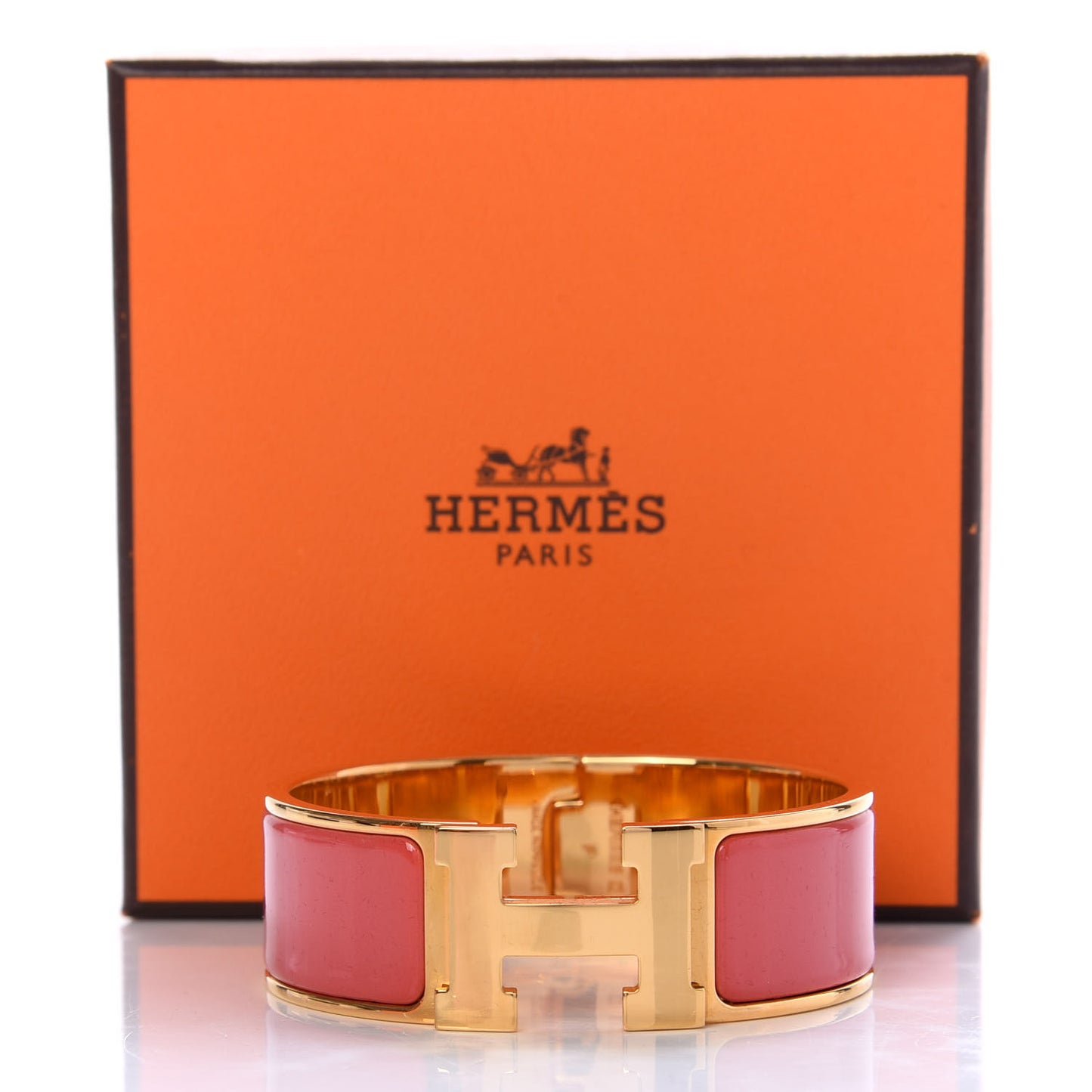 Enamel Wide Clic Clac H Bracelet PM Rouge Amarante