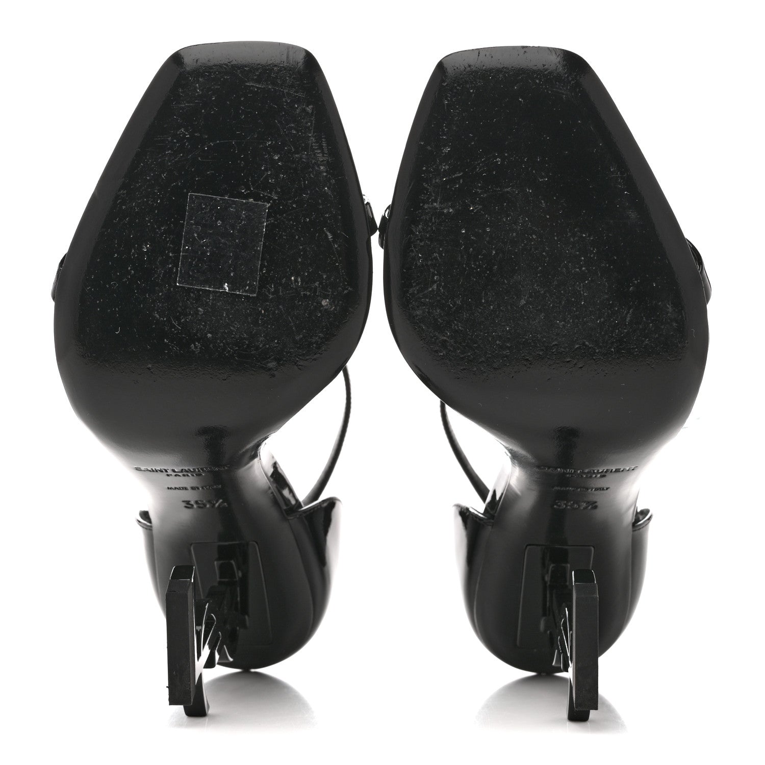 Saint Laurent Patent Calfskin Opyum 110 Sandals 35.5 Black 6 of 10