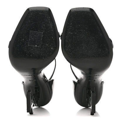 Saint Laurent Patent Calfskin Opyum 110 Sandals 35.5 Black 6 of 10