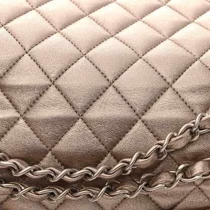 Chanel Metallic Lambskin Quilted Medium Double Flap Gold 10 of 11