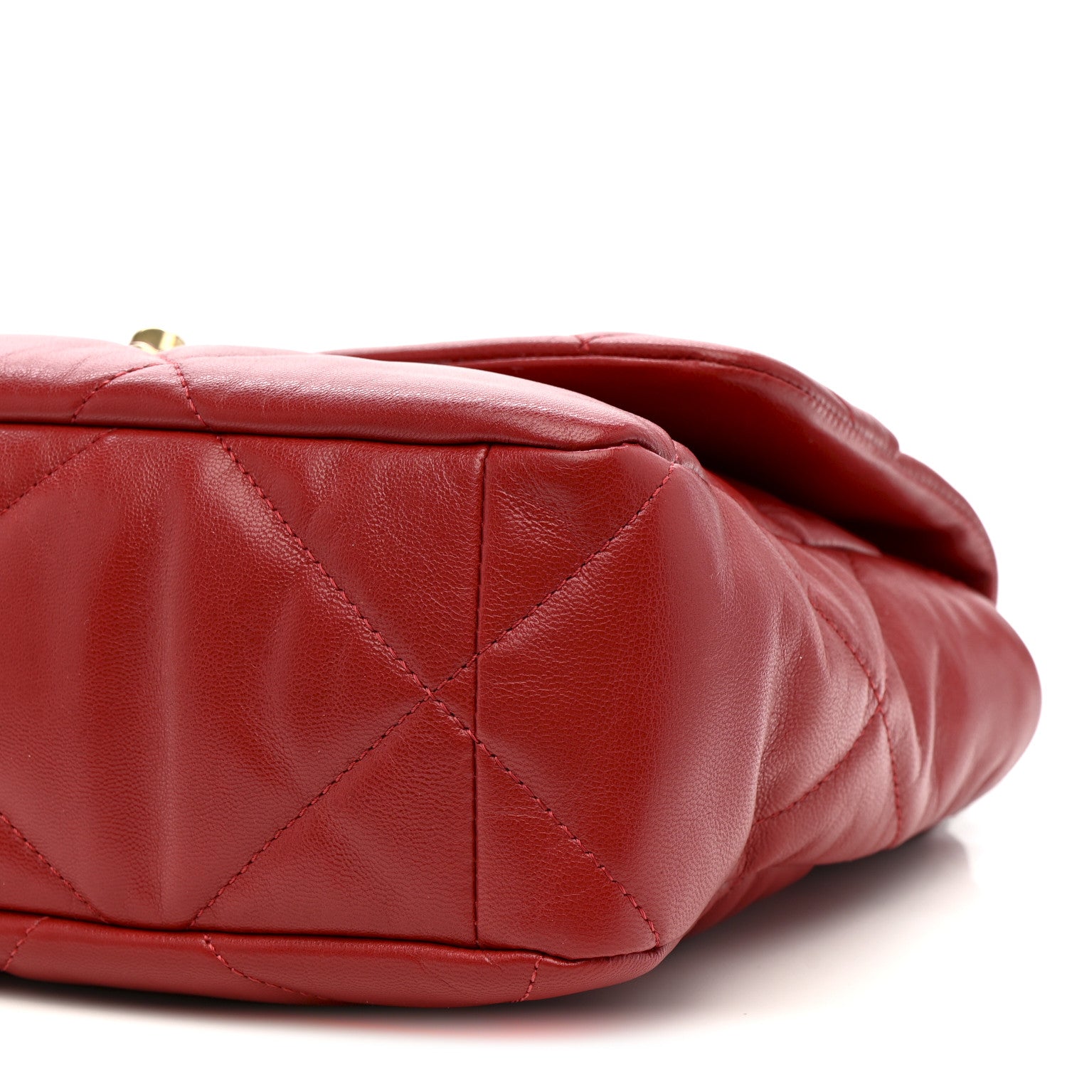 Chanel Goatskin Quilted Large Chanel 19 Flap Red 10 of 11