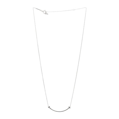 Tiffany Sterling Silver Small T Smile Pendant Necklace 3 of 4