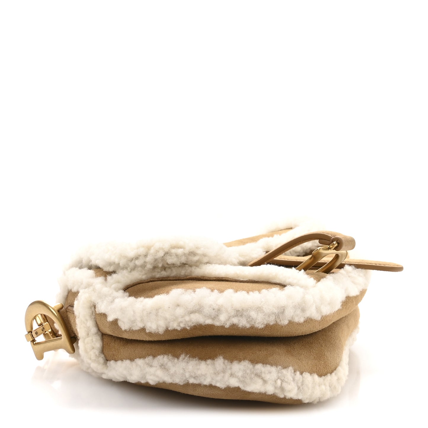 Shearling Saddle Bag Camel
