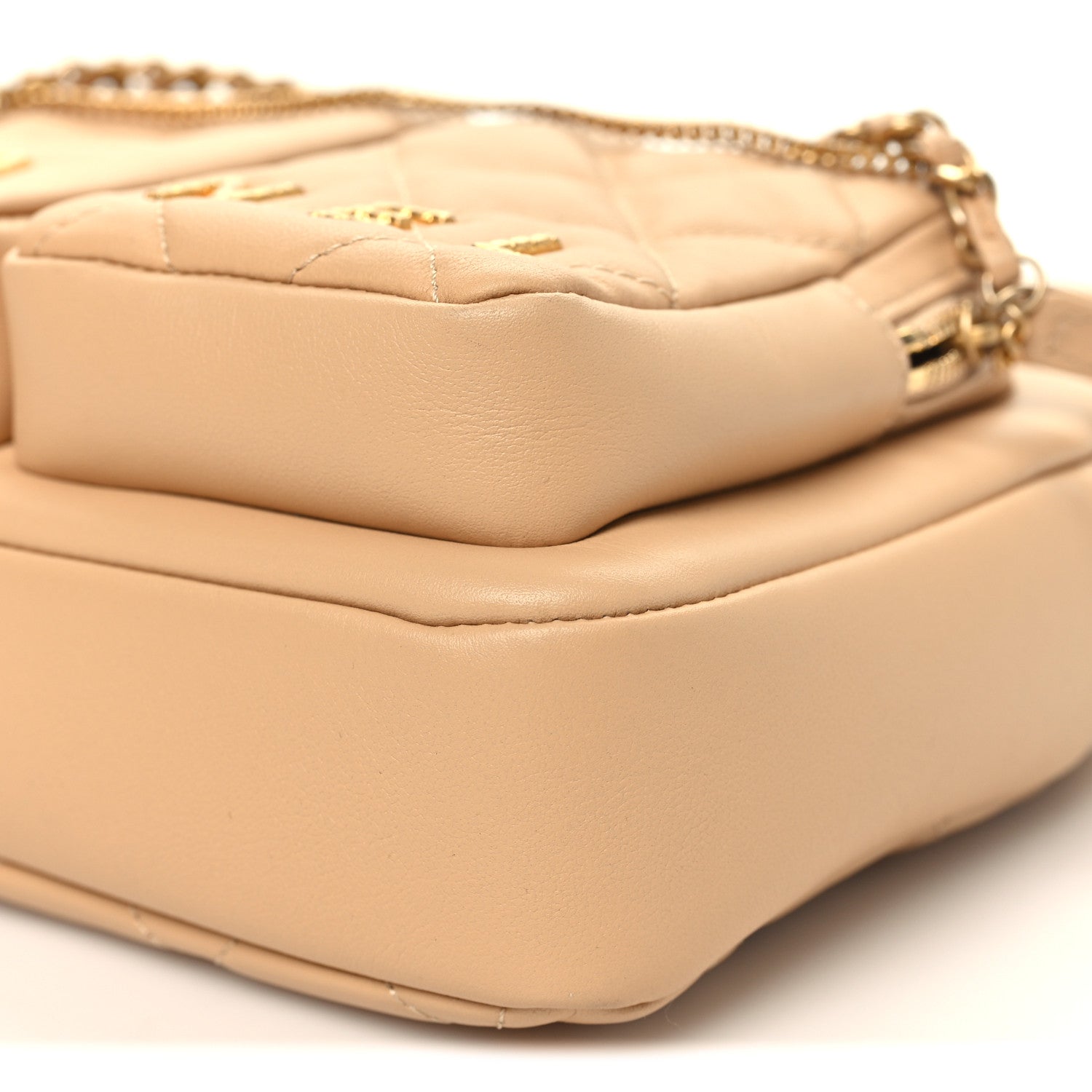 Chanel Calfskin Quilted Small Camera Case Beige Beige 10 of 11