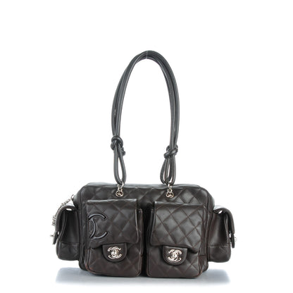 Chanel Calfskin Quilted Small Cambon Multipocket Reporter Dark Brown 1 of 7