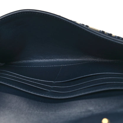 Christian Dior Oblique Saddle Chain Long Wallet Blue 5 of 10