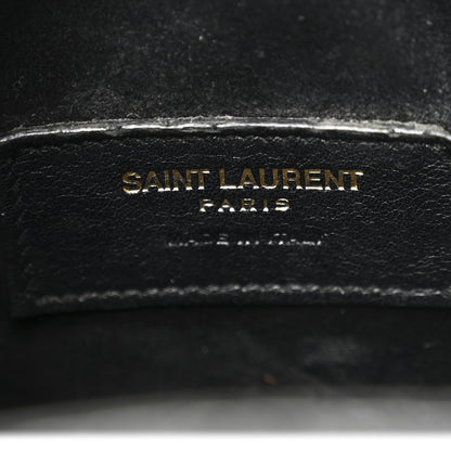Saint Laurent Calfskin Small Emmanuelle Fringe Bucket Bag Black 6 of 12