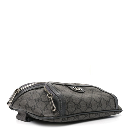 Gucci GG Supreme Monogram Textured Dollar Calfskin Ophidia Belt Bag Grey Black Graphite Grey 4 of 9