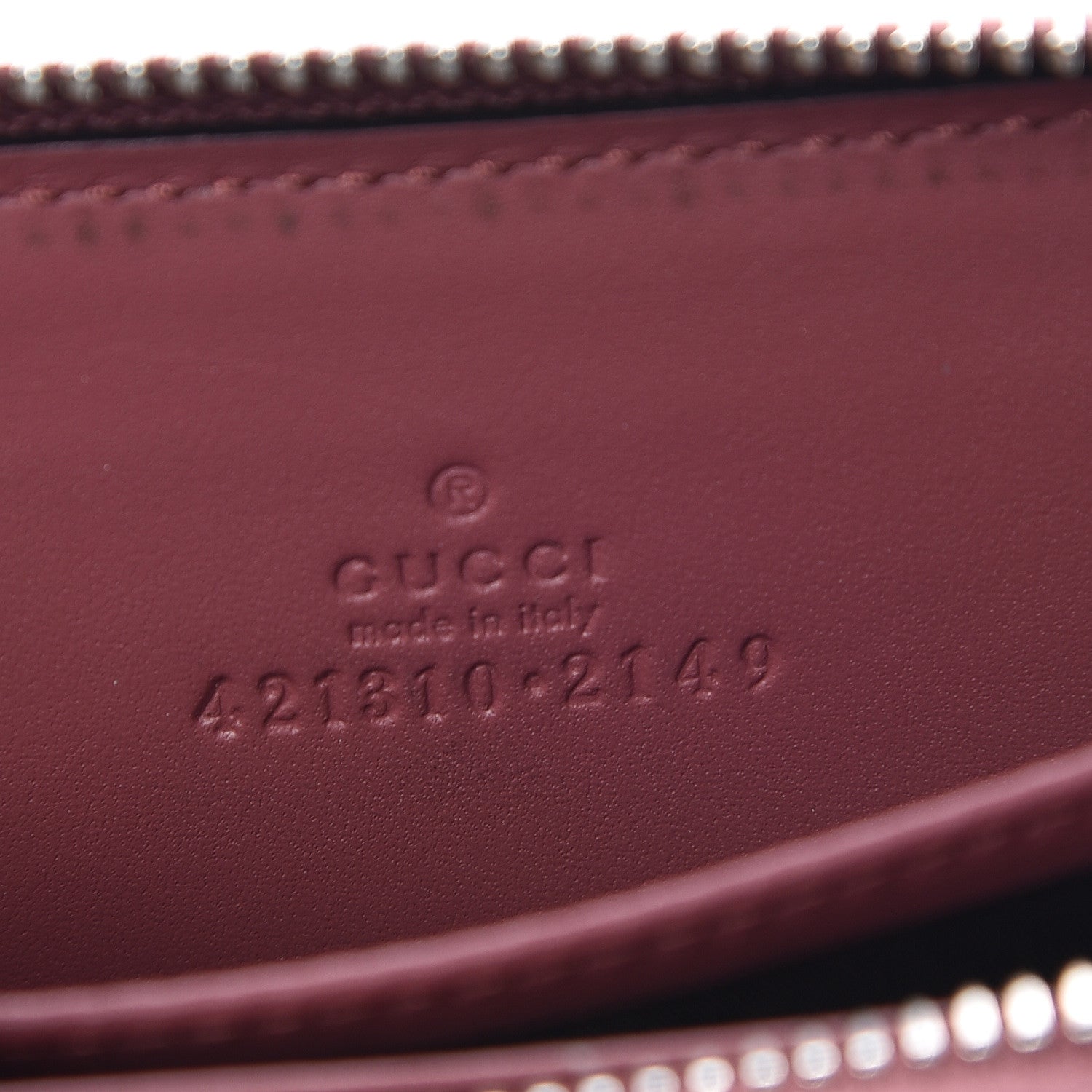 Gucci GG Supreme Monogram Blooms Zip Around Card Case Wallet Beige Multicolor Dry Rose 6 of 7