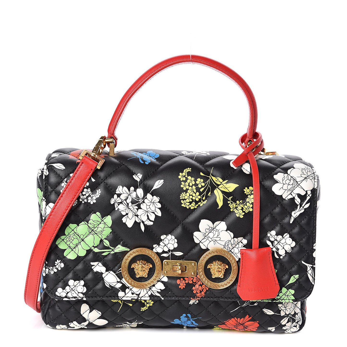 Napa Print Bouquet Quilted Icon Dual Carry Bag Black Multicolor