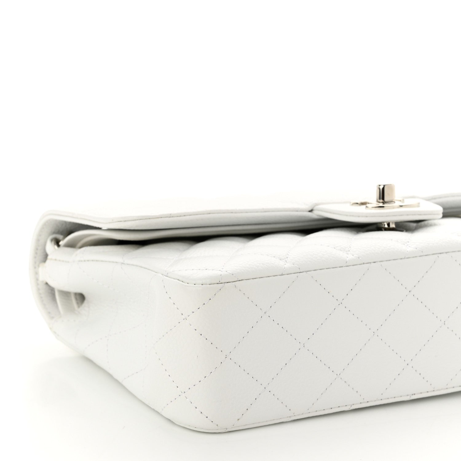 Chanel Caviar Quilted Medium Double Flap White 9 of 10