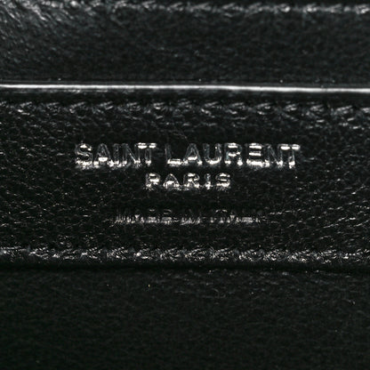 Saint Laurent Grain De Poudre Textured Mixed Matelasse Triquilt Small Monogram Satchel Black 7 of 12
