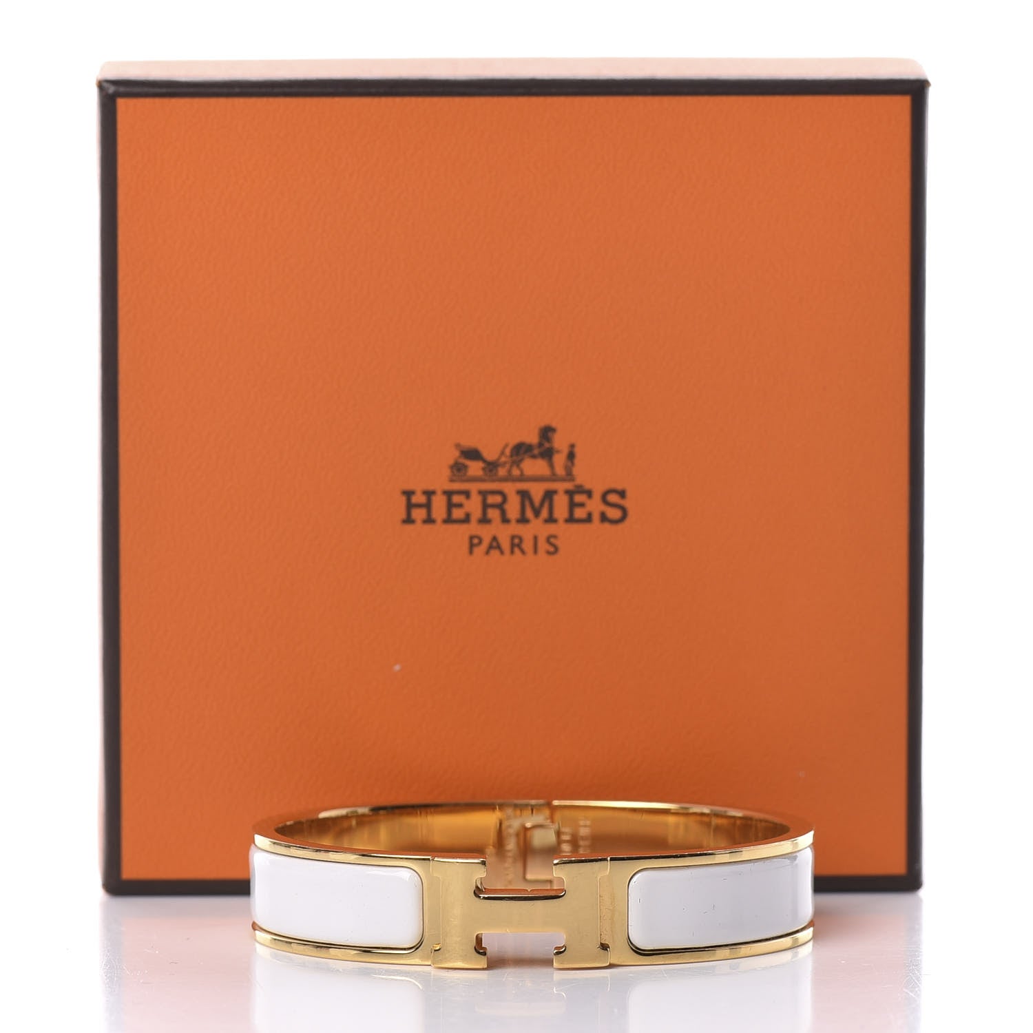 Hermes Enamel Narrow Clic Clac H Bracelet PM White 5 of 5