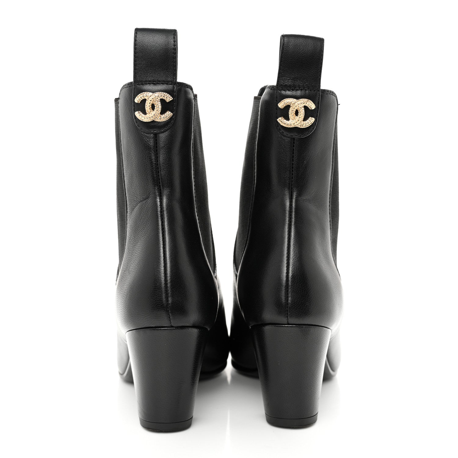 Chanel Lambskin Cap Toe CC Short Ankle Boots 36 Black 5 of 12