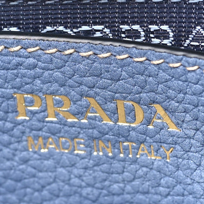 Prada Nubuck Small Arque Shoulder Bag Aviation Blue 6 of 9