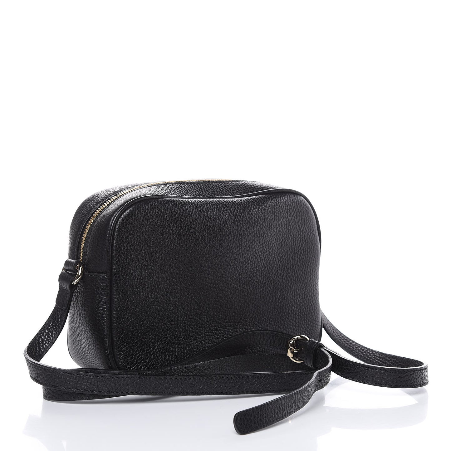 Pebbled Calfskin Small Soho Disco Bag Black