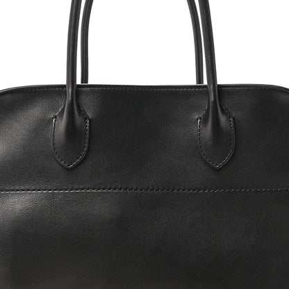 The Row Polished Saddle Calfskin Soft Margaux 15 Black 7 of 9