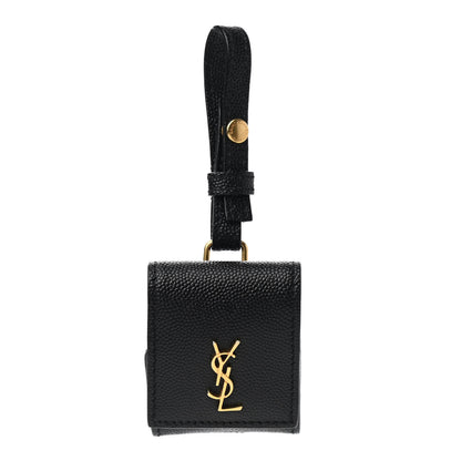 Saint Laurent Grain De Poudre Monogram Airpods Case Black 1 of 5