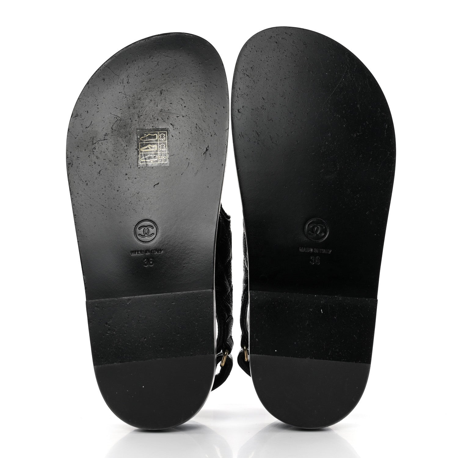 Chanel Grained Calfskin Velcro Dad Sandals 36 Black 5 of 8