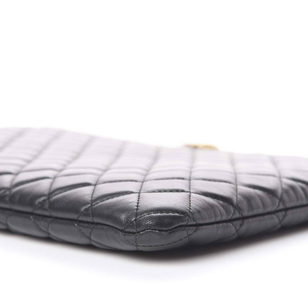 Chanel Lambskin Quilted Large Boy Cosmetic Case Black 6 of 9
