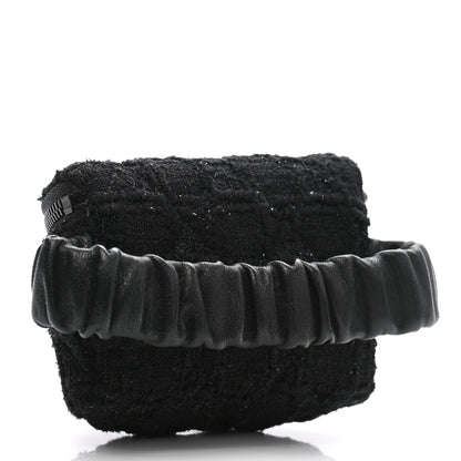 Chanel Tweed Lambskin Quilted Arm Coin Purse Black 3 of 8