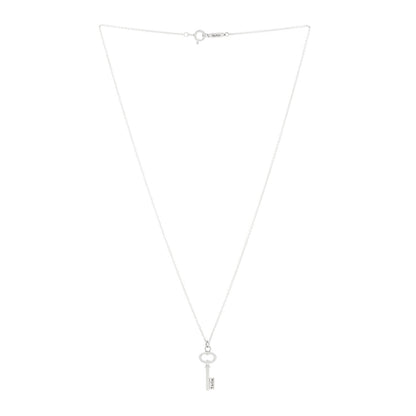 Tiffany Sterling Silver Mini Oval Key Pendant Necklace 3 of 5