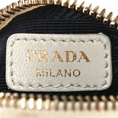 Prada Nappa Re-Nylon Triangle Quilted Patchwork System Flap Shoulder Bag White 9 of 14