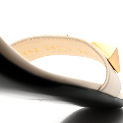 Valentino Garavani Calfskin Roman Stud 60mm Sandals 38.5 Light Ivory 7 of 9