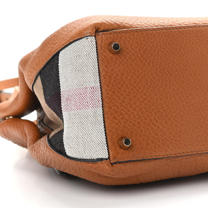 Burberry Grainy Calfskin House Check Small Maidstone Saddle Brown 10 of 11