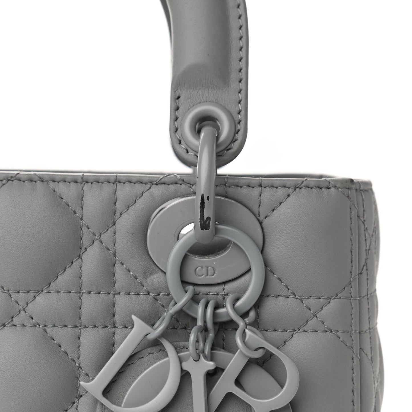 Ultra Matte Calfskin Cannage Medium Lady Dior Grey Stone