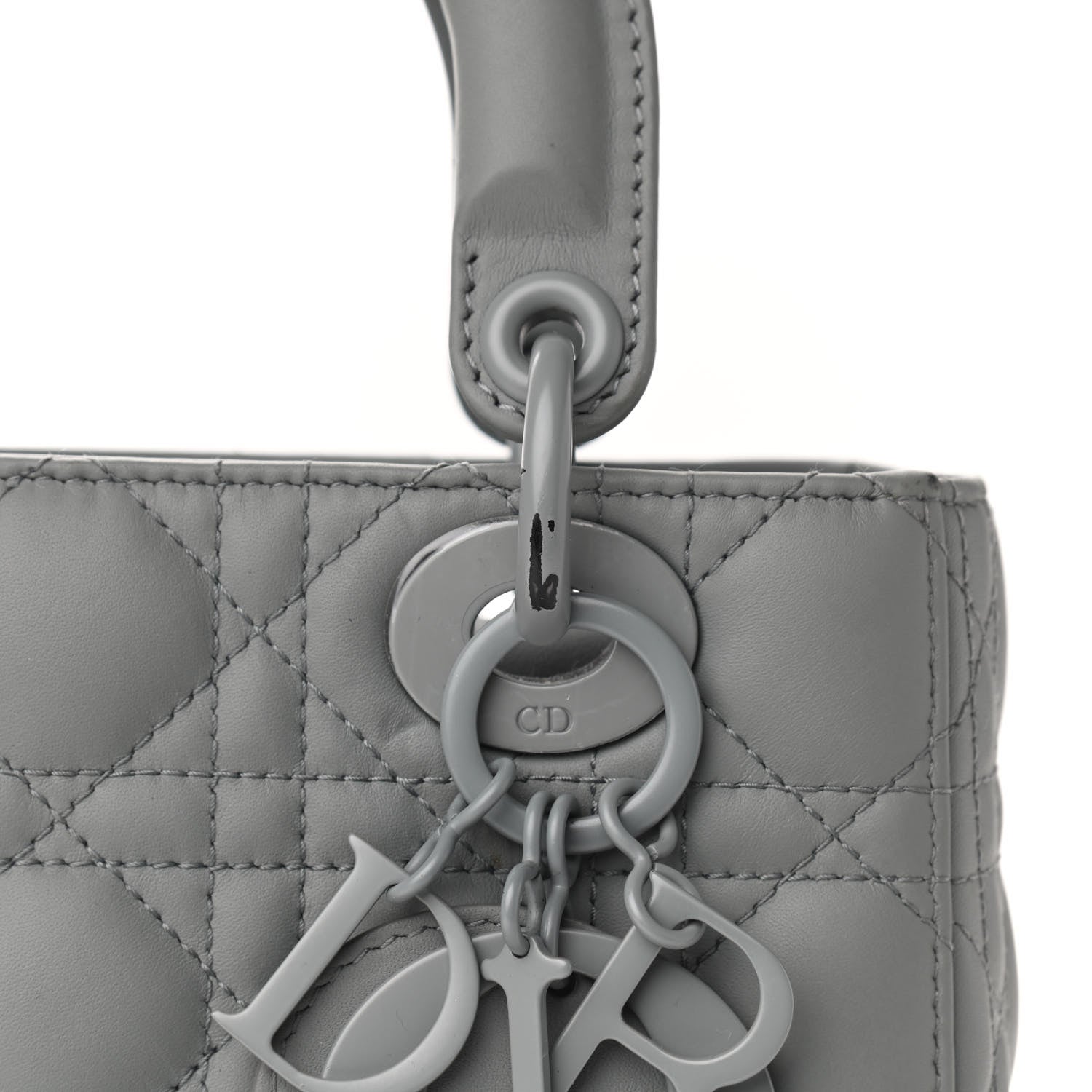 Christian Dior Ultra Matte Calfskin Cannage Medium Lady Dior Grey Stone 14 of 16
