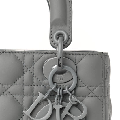 Christian Dior Ultra Matte Calfskin Cannage Medium Lady Dior Grey Stone 14 of 16