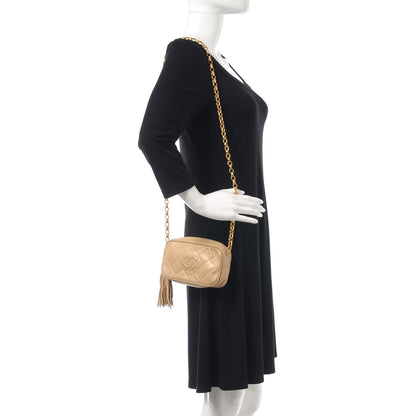 Chanel Lambskin Quilted Tassel Camera Case Beige 2 of 21