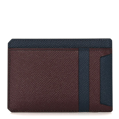 Hermes Epsom City 8CC Colorblock Card Holder Bleu Indigo Bordeaux 3 of 7