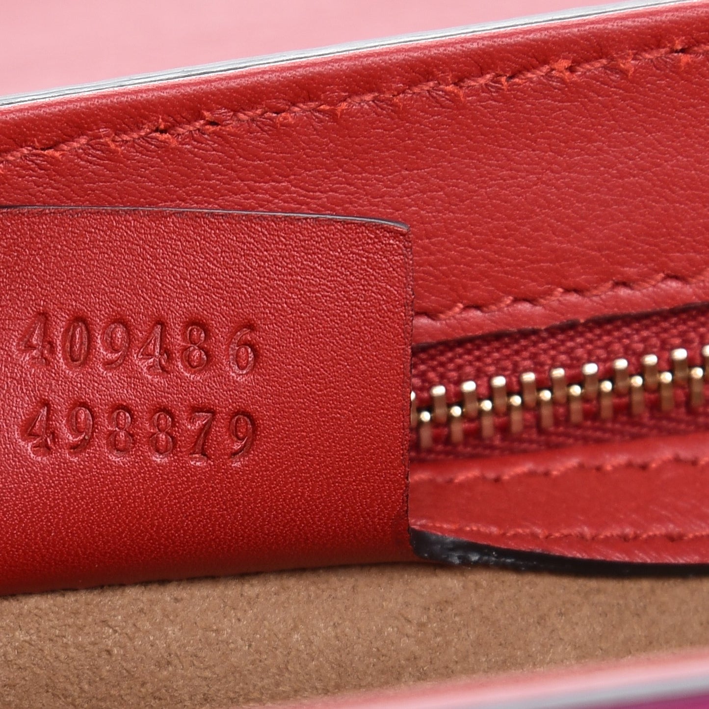 Moon Calfskin Bi-Color Medium Padlock Shoulder Bag New Rosette Hibiscus Red