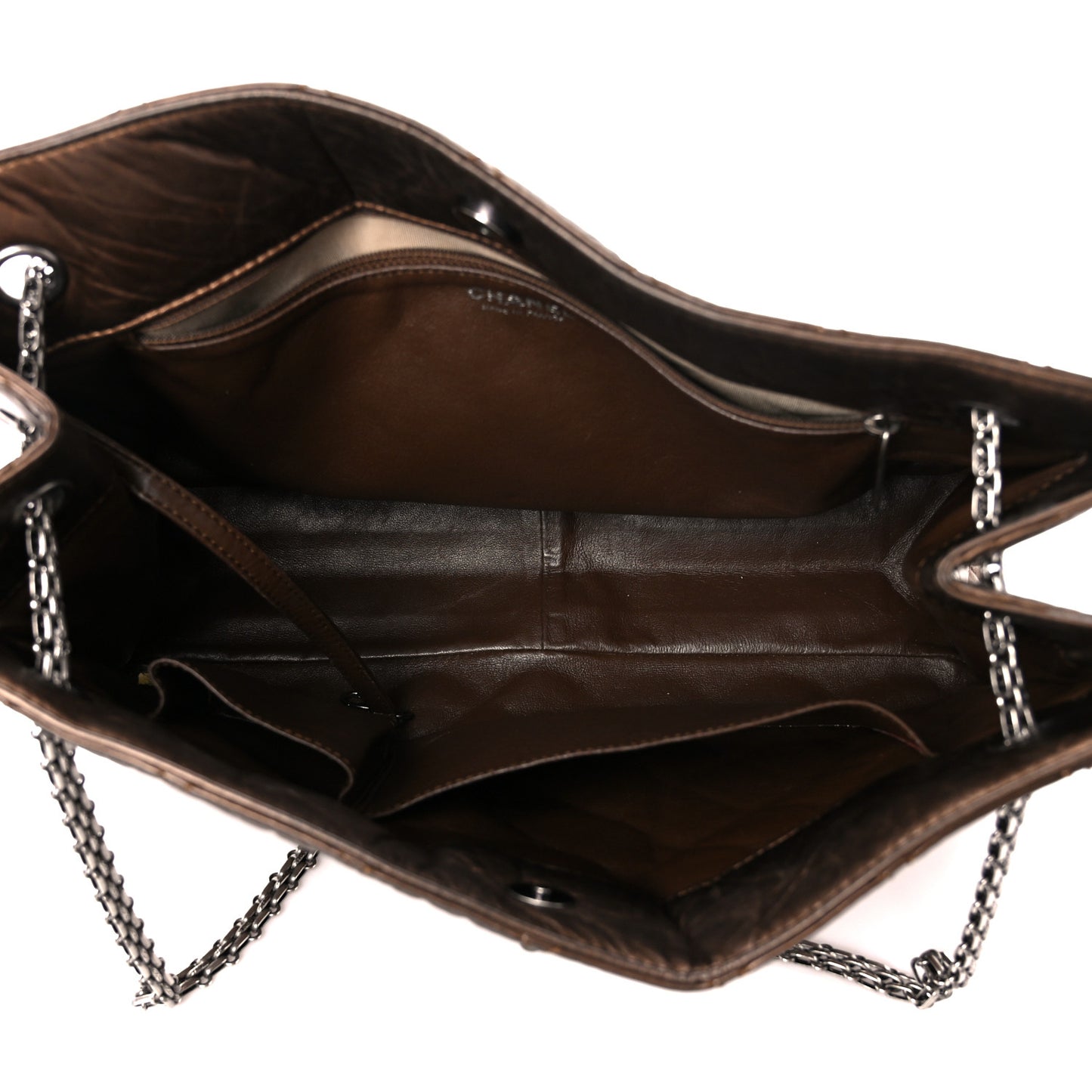 Aged Calfskin Reissue 2.55 Tote Bronze