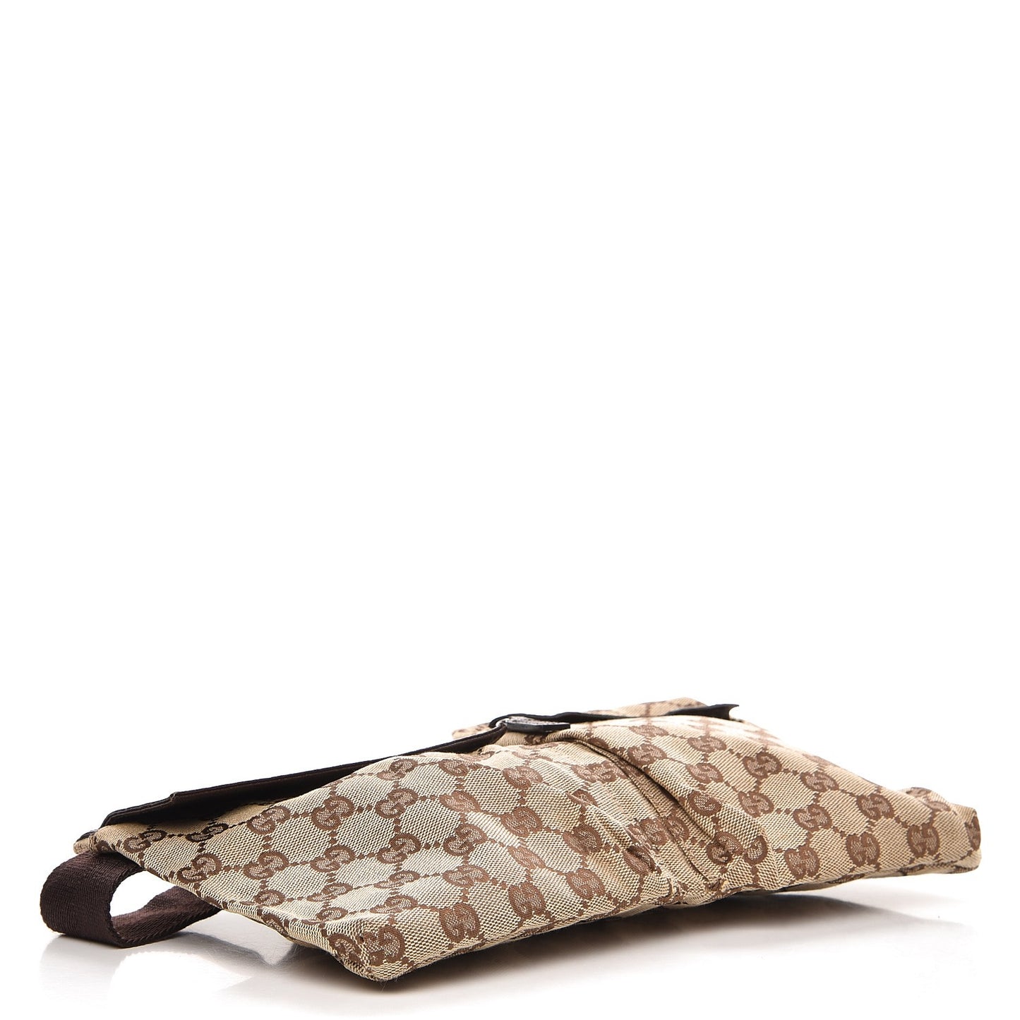 GG Monogram Double Pocket Belt Bag Dark Brown