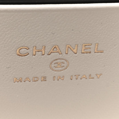 Chanel Lambskin Enamel Quilted Small Coco Hearts Vanity Case With Chain White 6 of 11