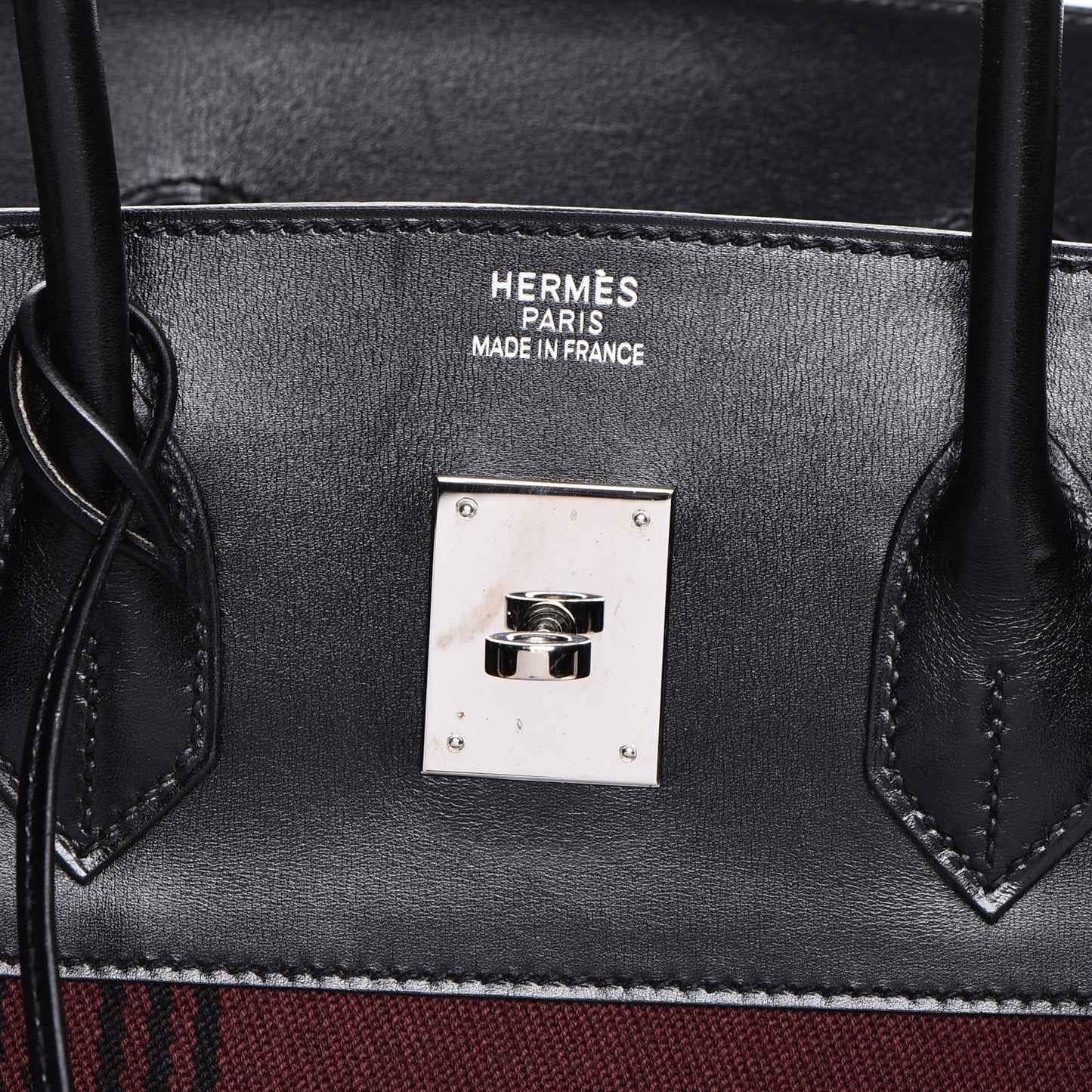 Toile Box Potamus Birkin 35 Black Rouge H