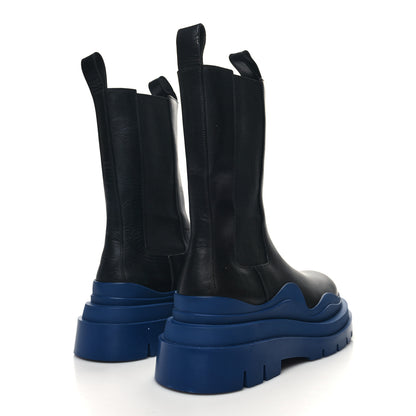Bottega Veneta Calfskin Womens The Tire Chelsea Boots 40 Black Blue 4 of 7