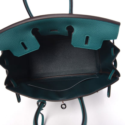 Hermes Togo Verso Birkin 25 Vert Bosphore Bleu Ocean 5 of 8